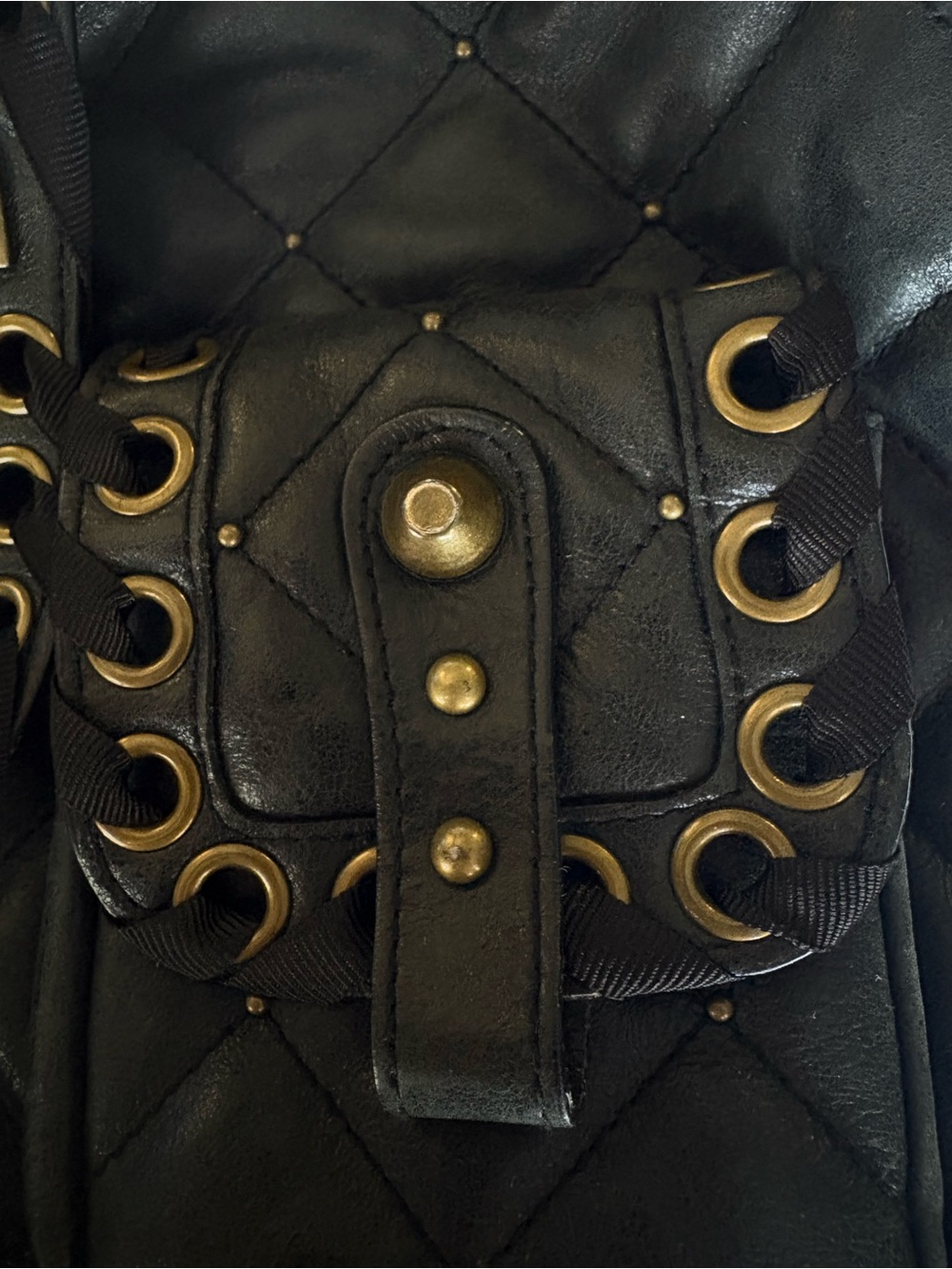 authentic Betsey Johnson Y2K vintage punk glam shoulder bag 🖤 - Picture 11 of 16